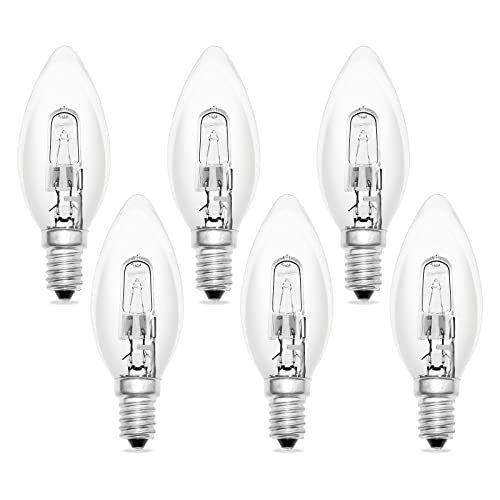 SCNNC C35 Kerzenlampe e14 Dimmbar 230V, Kerzeform E14 Kerze C35 Warmweiß 2700K, 4 2W Klar Leuchtmittel E14 C35 Kerzenbirnen für Kronleuchter, Wandleuchten, Kristall Licht, 6 Stück von SCNNC