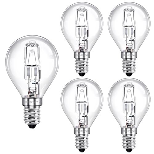 SCNNC E14 G45 lampe 28W Dimmbar 230V, lampe E14 28W Warmweiß 2700K, Classic Klar G45 E14 Tropfenform für Deckenleuchte, Wandlampe, Stehlampe, 5 Stück von SCNNC