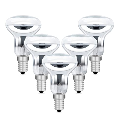 SCNNC R50 E14 Reflektorlampen Dimmbar Φ50MM AC220-240V, 350LM Warmweiß 2700K Reflektorlampe E14 R50 Reflektor für Strahlerlampe, Lavalampe, 5 Stück von SCNNC