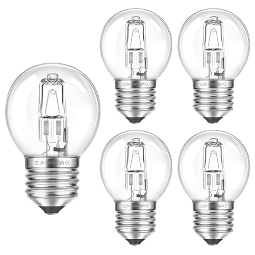 SCNNC Leuchtmittel E27 G45 Dimmbar 230V, E27 G45 lampe 2700K Warmweiß, Klar E27 Kugel für Deckenleuchte, Wandlampe, Stehlampe, 5 Stück von SCNNC