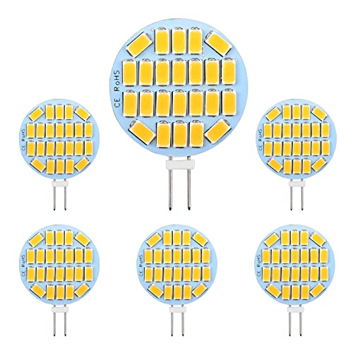 SCNNC LED Leuchtmittel G4 3 Watt AC/DC12V Naturweiß 4000K, 300LM 24x5730 SMD Nicht Dimmbar, Ersetzt 30W Halogenlampen, Stiftsockellampe G4 LED für Einbauleuchten, Schrankbeleuchtung, 6er Pack von SCNNC
