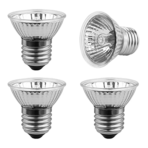 SCNNC Wärmelampe Terrarium 50W Halogen E27 UVA UVB Heizbirne Dimmbar AC230V, Warmweiß 2700K UV Reptilien Wärmelampe UVA UVB E27 für Schildkröte, Eidechse, Aquarium, Tierlebensraum, 4 Stück von SCNNC
