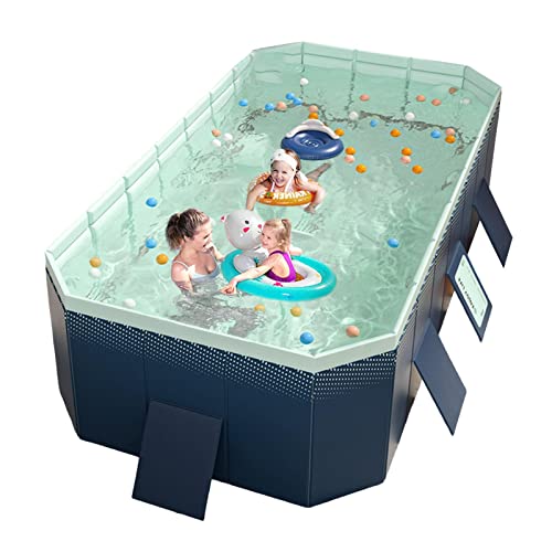 Faltbarer Pool, 3 Meter aufblasbarer Pool, verdickter tragbarer Badewannenpool, Rutschfester PVC-Kinderpool, tragbares Planschbecken ohne Installation, Indoor-Außenbadepool für Erwachsene und Kinder von SCOOVY