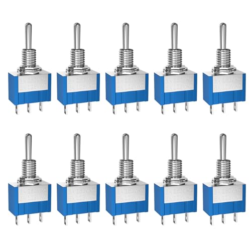 SCOOYUCK 10 Stück Mini Kippschalter, 12V 24V 125V 230V (3-250V) SPDT ON OFF ON 3 Polig Switch, Wippschalter, Für PKW, LKW, Boote, Schiffe von SCOOYUCK