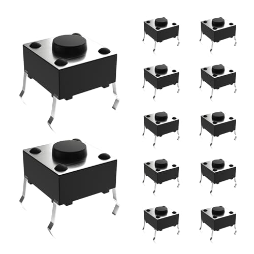 SCOOYUCK 100 Stücke Mikroschalter, Normalerweise Offen 4 Polig, Light Touch Miniatur Momentary Pushbutton Switch Kit SCOOYUCK 100 Stücke Mikroschalter, Normalerweise Offen 4 Polig, Light Touch Miniatur Momentary Pushbutton Switch Kit von SCOOYUCK