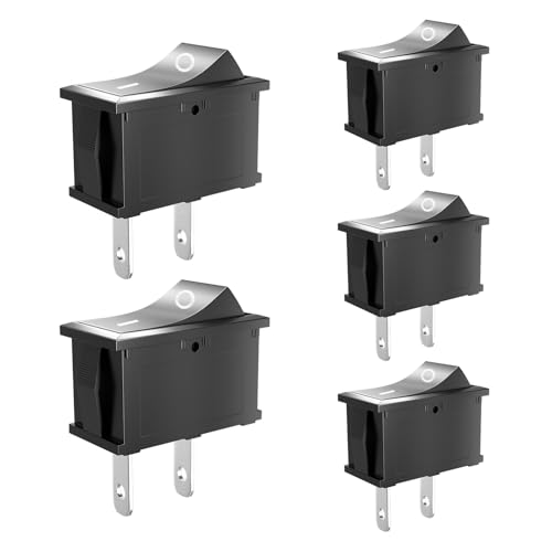 SCOOYUCK 5 Stücke Wippschalter, Mini SPST 10mm x 15mm 2 Polig ON/OFF 12V 24V 125V 250V Kippschalter, für Auto Boot haushaltsgeräte von SCOOYUCK