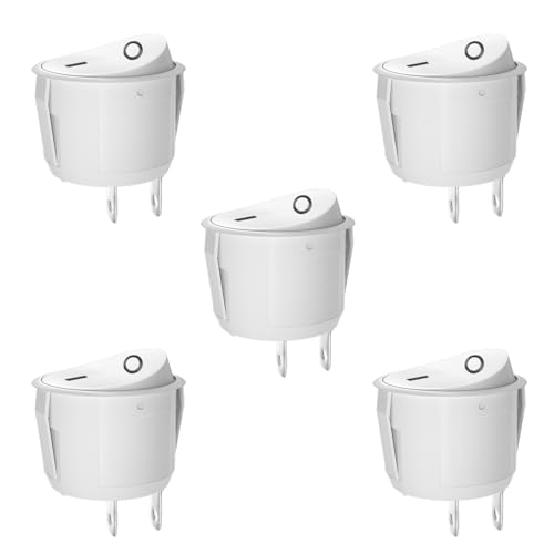 SCOOYUCK 5 Stücke Wippschalter Rund, SPST 23mm 2 Polig ON/OFF 12V 24V 125V 250V Kippschalter, für Auto Boot Haushaltsgeräte (White) von SCOOYUCK
