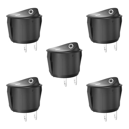 SCOOYUCK 5 Stücke Wippschalter Rund, SPST 23mm 2 Polig ON/OFF 12V 24V 125V 250V Kippschalter, für Auto Boot Haushaltsgeräte von SCOOYUCK