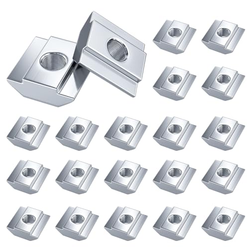 SCOOYUCK 50 Stück Nutensteine M3, Serie 20 Schiebemuttern，T Nut Hammermutter, für Aluminiumprofil Extrusionsschlitz Schiene (EU20-M3) von SCOOYUCK