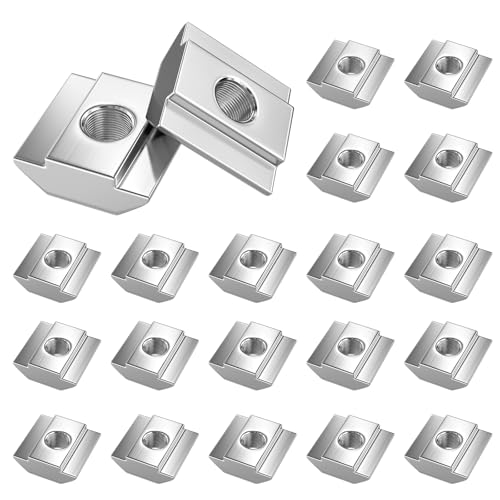 SCOOYUCK 50 Stück Nutensteine M4, Serie 20 Schiebemuttern，T Nut Hammermutter, für Aluminiumprofil Extrusionsschlitz Schiene (EU20-M4) von SCOOYUCK