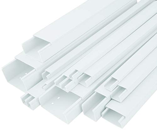SCOS Smartcosat SCOSKK172 1 m Kabelkanal (L x B x H 1000 x 20 x 10 mm, PVC, Kabelleiste, Schraubbar) weiß von SCOS Smartcosat