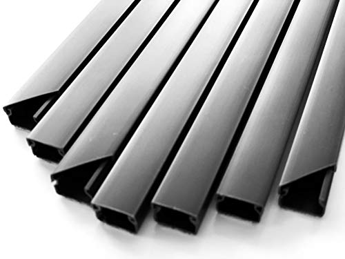 SCOS Smartcosat SCOSKK197 10 m Kabelkanal 10x 1m (L x B x H 1000 x 15 x 10 mm, PVC, Kabelleiste, Selbstklebend) schwarz von SCOS Smartcosat