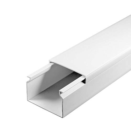 SCOS Smartcosat SCOSKK23 2 m Kabelkanal (L x B x H 2000 x 40 x 25 mm, PVC, Kabelleiste, Schraubbar) weiß von SCOS Smartcosat