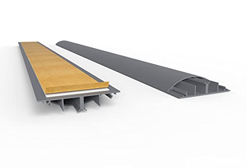 SCOS Smartcosat SCOSKK272 2 m Habrund Kabelkanal (L x B x H 2000 x 90 x 20 mm, PVC, Fußboden, Kanal, Selbstklebend) grau von SCOS Smartcosat