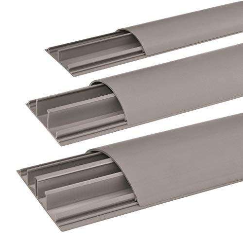 SCOS Smartcosat SCOSKK276 80 cm Habrund Kabelkanal (L x B x H 800 x 50 x 12 mm, PVC, Fußboden, Kanal, Selbstklebend) grau von SCOS Smartcosat