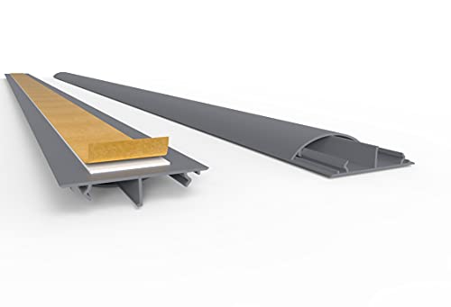 SCOS Smartcosat SCOSKK291 2 m Kabelkanal Halbrund Trittfest L x B x H 2000 x 50 x 12 mm, PVC, Fußboden, Kanal, Selbstklebend, Grau von SCOS Smartcosat