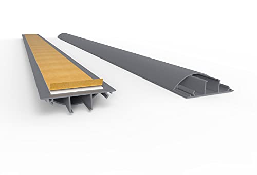 SCOS Smartcosat SCOSKK292 2 m Habrund Kabelkanal (L x B x H 2000 x 75 x 20 mm, PVC, Fußboden, Kanal, Selbstklebend) grau von SCOS Smartcosat