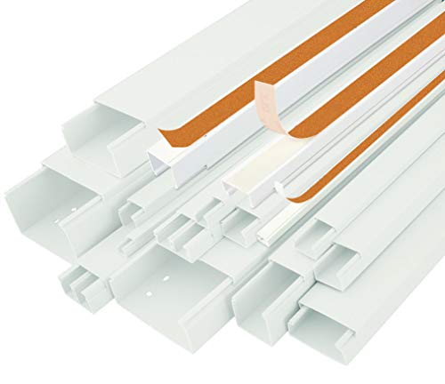 SCOS Smartcosat SCOSKK334 6 m Kabelkanal (L x B x H 1000 x 30 x 20 mm, PVC, Kabelleiste, Selbstklebend) weiß von SCOS Smartcosat