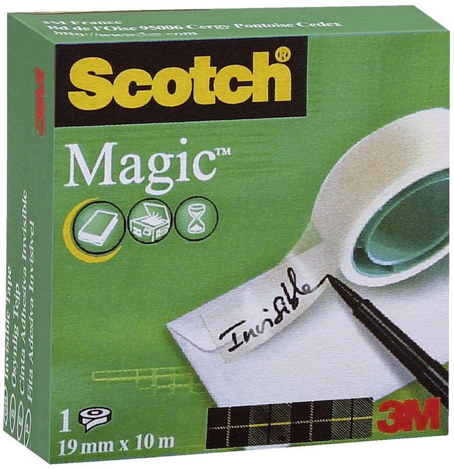 SCOTCH Klebeband Klebeband Magic™ 810 Zellulose Acetat unsichtbar beschriftbar 10 m x 1 von SCOTCH