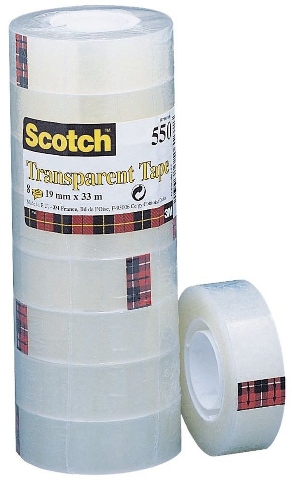 SCOTCH Klebeband Klebeband Transparent 550 Polypropylenfolie Bandgröße 33 m x 19 mm 8 R SCOTCH Klebeband Klebeband Transparent 550 Polypropylenfolie Bandgröße 33 m x 19 mm 8 R von SCOTCH
