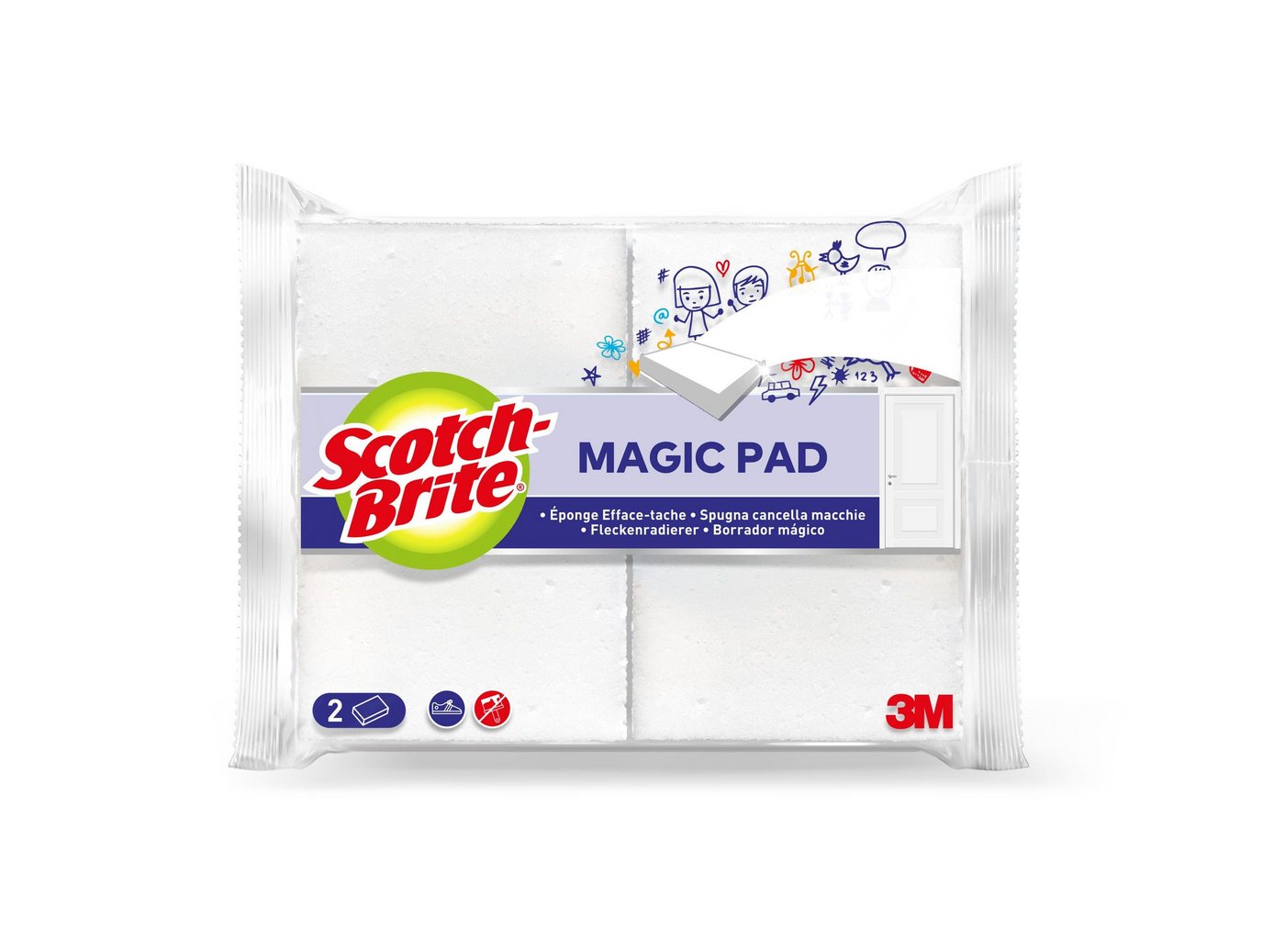 SCOTCHBRITE Stahlschwamm Scotch-Brite MAGIC2 Flecken-Radierer - weiß, Packung mit 2 Stück SCOTCHBRITE Stahlschwamm Scotch-Brite MAGIC2 Flecken-Radierer - weiß, Packung mit 2 Stück von SCOTCHBRITE