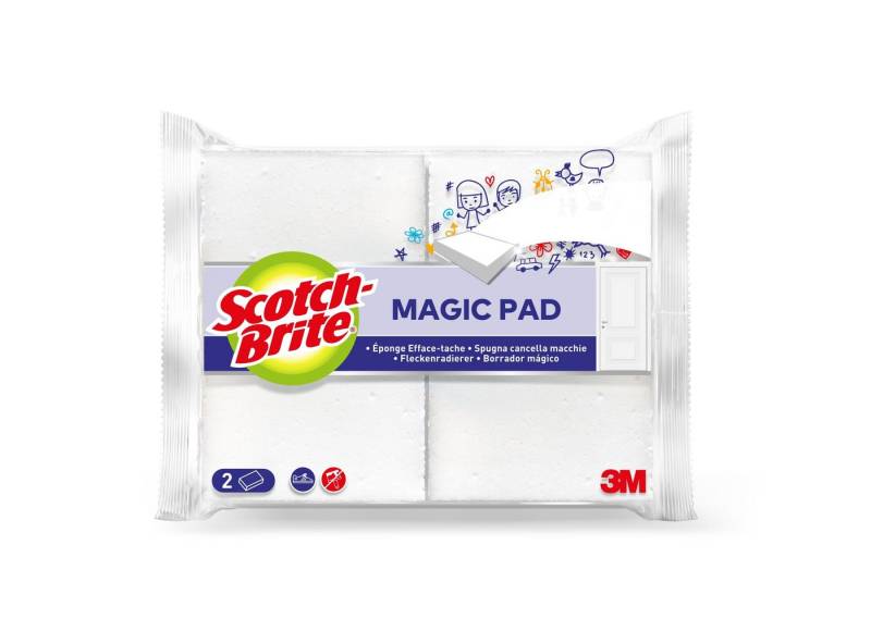 SCOTCHBRITE Stahlschwamm Scotch-Brite MAGIC2 Flecken-Radierer - weiß, Packung mit 2 Stück von SCOTCHBRITE
