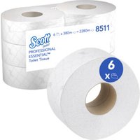 Scott Essential Jumbo Toilettenpapierrolle, 6 Rollen x 380m Blatt 2-lagigen Toilettenpapiers Scott Essential Jumbo Toilettenpapierrolle, 6 Rollen x 380m Blatt 2-lagigen Toilettenpapiers von SCOTT Safety