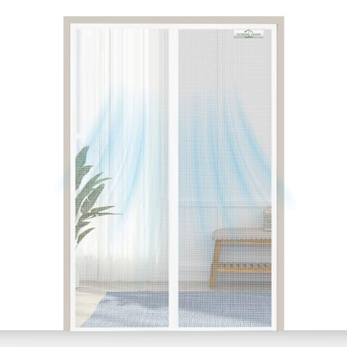 SCREEN DOOR Fliegengitter Balkontür 200x210cm | Hochwertiges Magnetisches Fliegengitter Tür, Insektenschutz, Einfache Montage – Weiß SCREEN DOOR Fliegengitter Balkontür 200x210cm | Hochwertiges Magnetisches Fliegengitter Tür, Insektenschutz, Einfache Montage – Weiß von SCREEN DOOR
