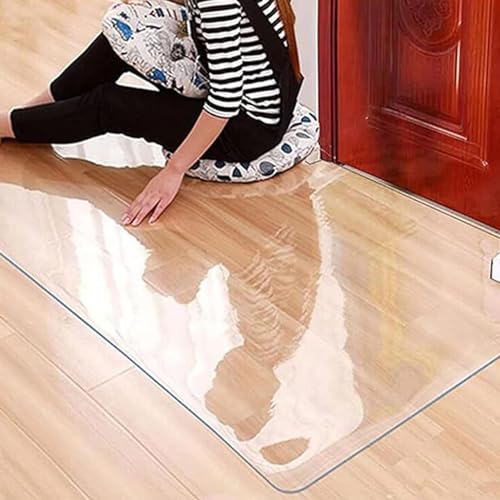 Kratzfest Bodenschutzmatte Eingang Bodenmatte PVC 1.5mm Dauerhaft Transparent Bürostuhl Matte Hohe Schlagzähigkeit Stuhlunterlage für Hartböden,Leicht Zu Reinigen (50cm×100cm) von SCREENKART