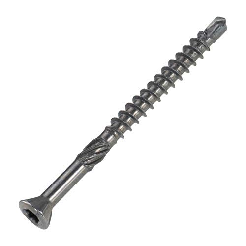 Dielenschrauben Edelstahl 3,2 x 20 mm, 500 Stück, TX10, kleiner Kopf, Teilgewinde, Bohrspitze, Reibteil, ETA Zulassung von SCREW REBEL