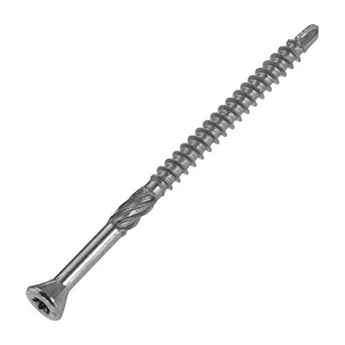 Dielenschrauben Edelstahl 4 x 50 mm, 200 Stück, TX15, kleiner Kopf, Teilgewinde, Bohrspitze, Reibteil, ETA Zulassung von SCREW REBEL