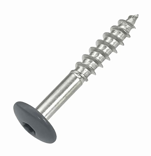 Fassadenschrauben 4,8 x 32 mm - RAL 7012, Basaltgrau TX20-200 Stück Edelstahl A4 von SCREW REBEL