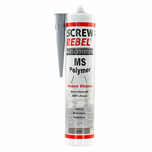 SCREW REBEL® MS Polymer Dicht-/ Klebstoff 290ml Kartusche Grau MSP Kleber von SCREW REBEL