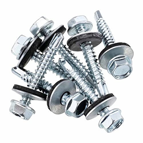 SCREW REBEL Bohrschrauben 6,3 x 50 mm, 25 Stück DIN 7504 K mit fester EPDM Dichtscheibe 16 mm, Fassadenschraube von SCREW REBEL