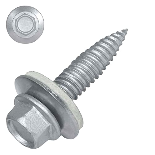 SCREW REBEL Dünnblechschraube Bi-Metall 6,0 x 25-100 Stück, Edelstahl A2 mit Stahlspitze, EPDM Dichtscheibe 16mm für Solar und PV Montage mit ETA von SCREW REBEL