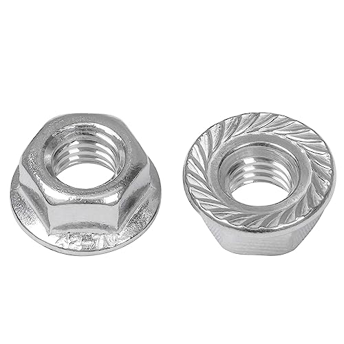 SCREW REBEL Edelstahl A2 Sechskantmuttern M6-25 Stück mit Flansch und Sperrverzahnung DIN 6923, SW10, Flanschmutter für Solar und PV von SCREW REBEL