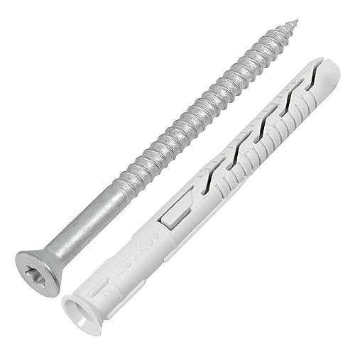 SCREW REBEL Rahmendübel mit Senkkopfschraube 10,0 x 100 mm - 50 Stück, hell verzinkt, ETA-Zulassung mit Nylondübel - TX40 von SCREW REBEL