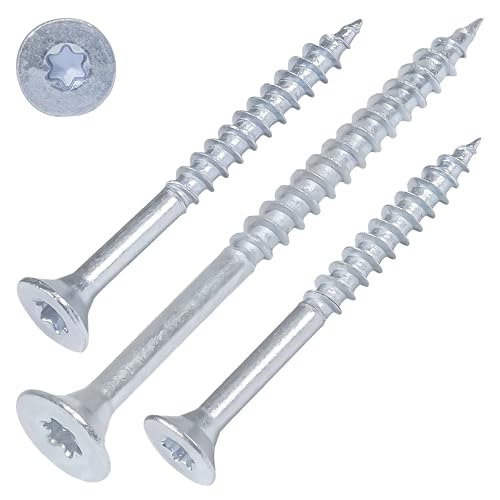 SCREW REBEL Spanplattenschraube 3,5 x 50 mm – 500 Stück, blau verzinkt, Torx, ECO-Serie mit Senkkopf, Teilgewinde, TX10 von SCREW REBEL