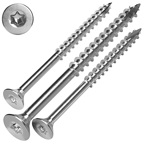 SCREW REBEL Spanplattenschraube Edelstahl A2, 6 x 60 mm - 100 Stück, TX30, Teilgewinde, Cut-Spitze, Holzschraube mit Senkkopf von SCREW REBEL