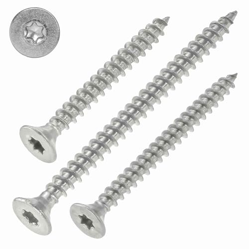 Spanplattenschrauben Edelstahl A2-4x40 mm, 200 Stück mit Vollgewinde, Torx, Senkkopf, ETA Zulassung, Edelstahlschrauben TX20 von SCREW REBEL