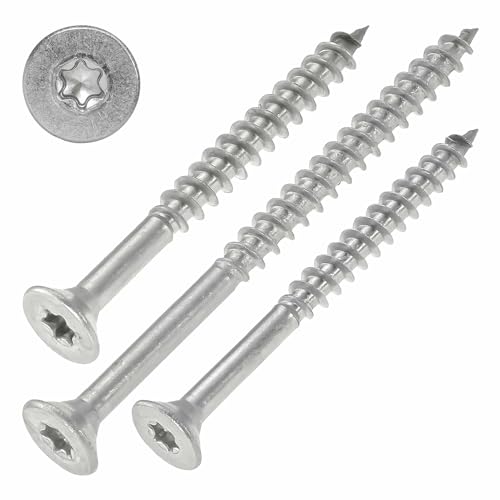 Spanplattenschrauben Edelstahl A2-4x55 mm, 200 Stück mit Teilgewinde, rostfrei, Torx, Senkkopf, ETA Zulassung, Edelstahlschrauben TX20 von SCREW REBEL