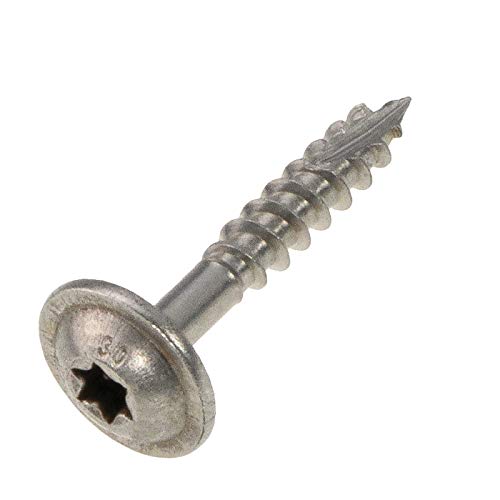 Tellerkopfschrauben 4 x 30 mm, Edelstahl A2-200 Stück, TX 20, ETA Zulassung, Teilgewinde von SCREW REBEL