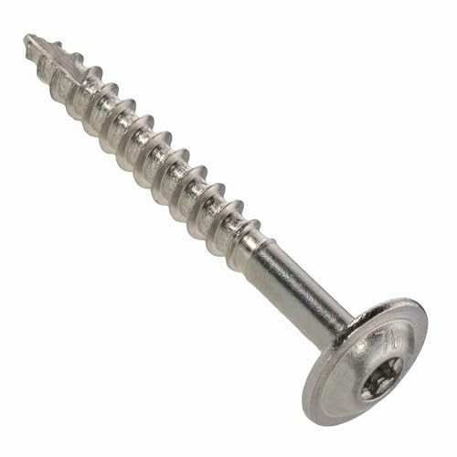 Tellerkopfschrauben 8 x 70 mm, Edelstahl A2-100 Stück, TX 40, ETA Zulassung, Teilgewinde von SCREW REBEL