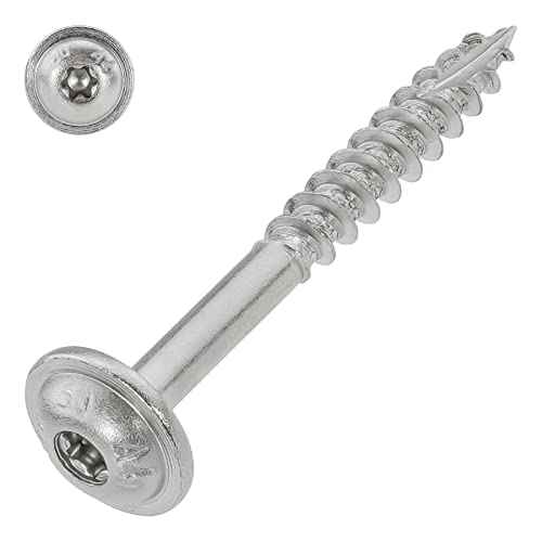 Tellerkopfschraube Edelstahl A4 mit ETA Zulassung 5 x 25 mm, TX 25, 200 Stück von SCREW REBEL