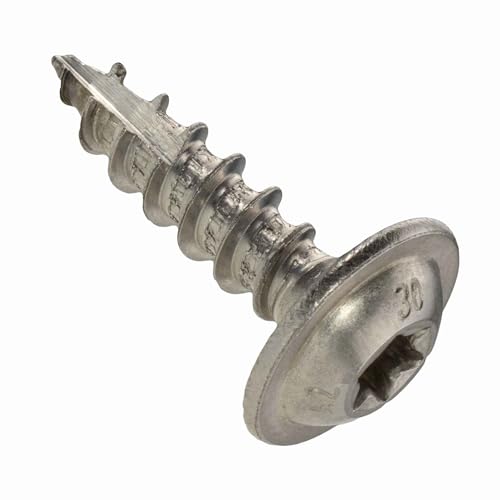 Tellerkopfschrauben 8 x 30 mm, Edelstahl A2-100 Stück, TX 40, ETA Zulassung mit Vollgewinde von SCREW REBEL