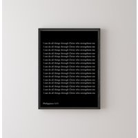 Ich Kann | Philipper 4, 13 Christian Kunstdruck Schrift Poster Christliche Geschenke Drucke Inspirierende Kunstdrucke von SCRIPTUREBELLA