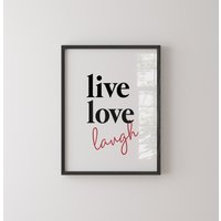 Lebe Liebe Lachen | Christian Kunstdruck Schriftstelle Bella Christliche Geschenke Drucke Inspirierende Kunstdrucke Glaube Poster von SCRIPTUREBELLA