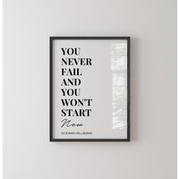 You Never Fail Und Du Fängst Jetzt Nicht Damit An Christian Kunstdruck | Hillsong Drucke Ozeane Christliche Geschenke Poster von SCRIPTUREBELLA