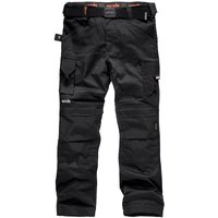 Scruffs - Arbeitshose mit Holstertaschen "Pro Flex Plus", schwarz Größe 42 regulär von SCRUFFS
