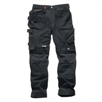 Scruffs - Arbeitshose mit Holstertaschen "Pro Flex Plus", schwarz Größe 46 regulär von SCRUFFS